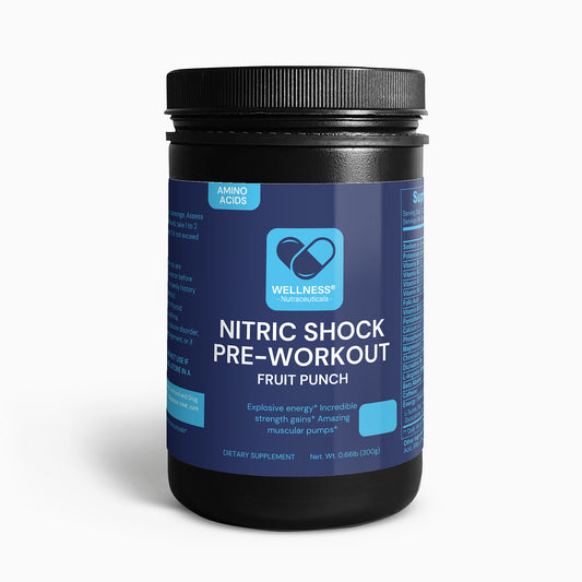 WellnessNutraceuticals®  Nitric Shock Pre-Workout Powder (Fruit Punch)